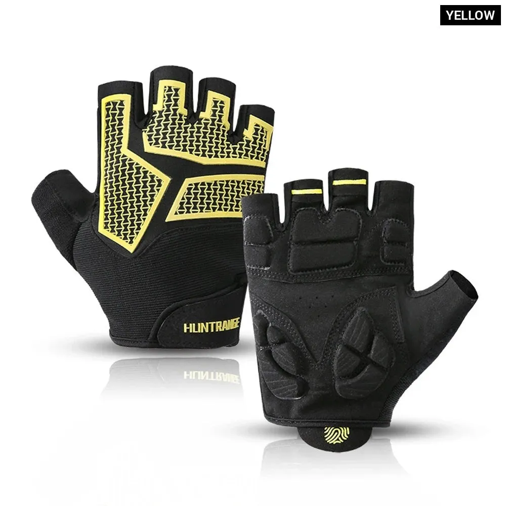 1 Pair Anti-slip Shock Absorption Half Finger Fitness Gloves for Weight Lifting