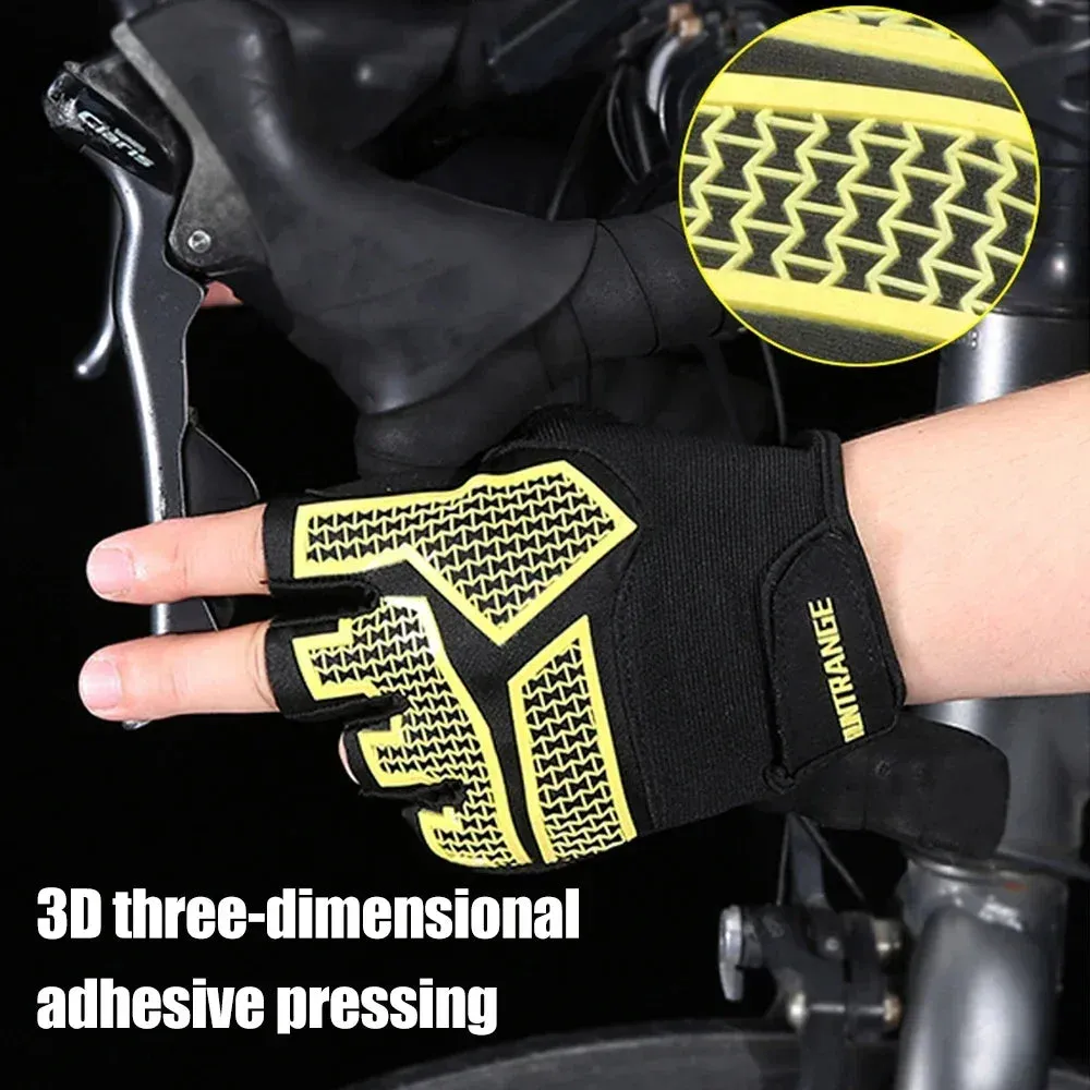 1 Pair Anti-slip Shock Absorption Half Finger Fitness Gloves for Weight Lifting