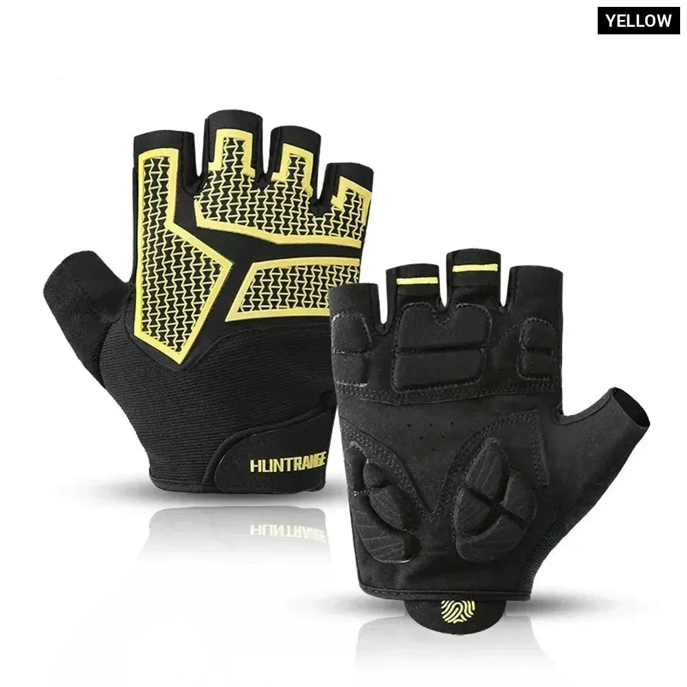 1 Pair Anti-slip Shock Absorption Half Finger Fitness Gloves for Weight Lifting