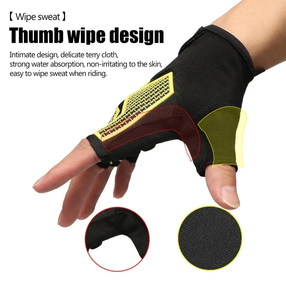 1 Pair Anti-slip Shock Absorption Half Finger Fitness Gloves for Weight Lifting