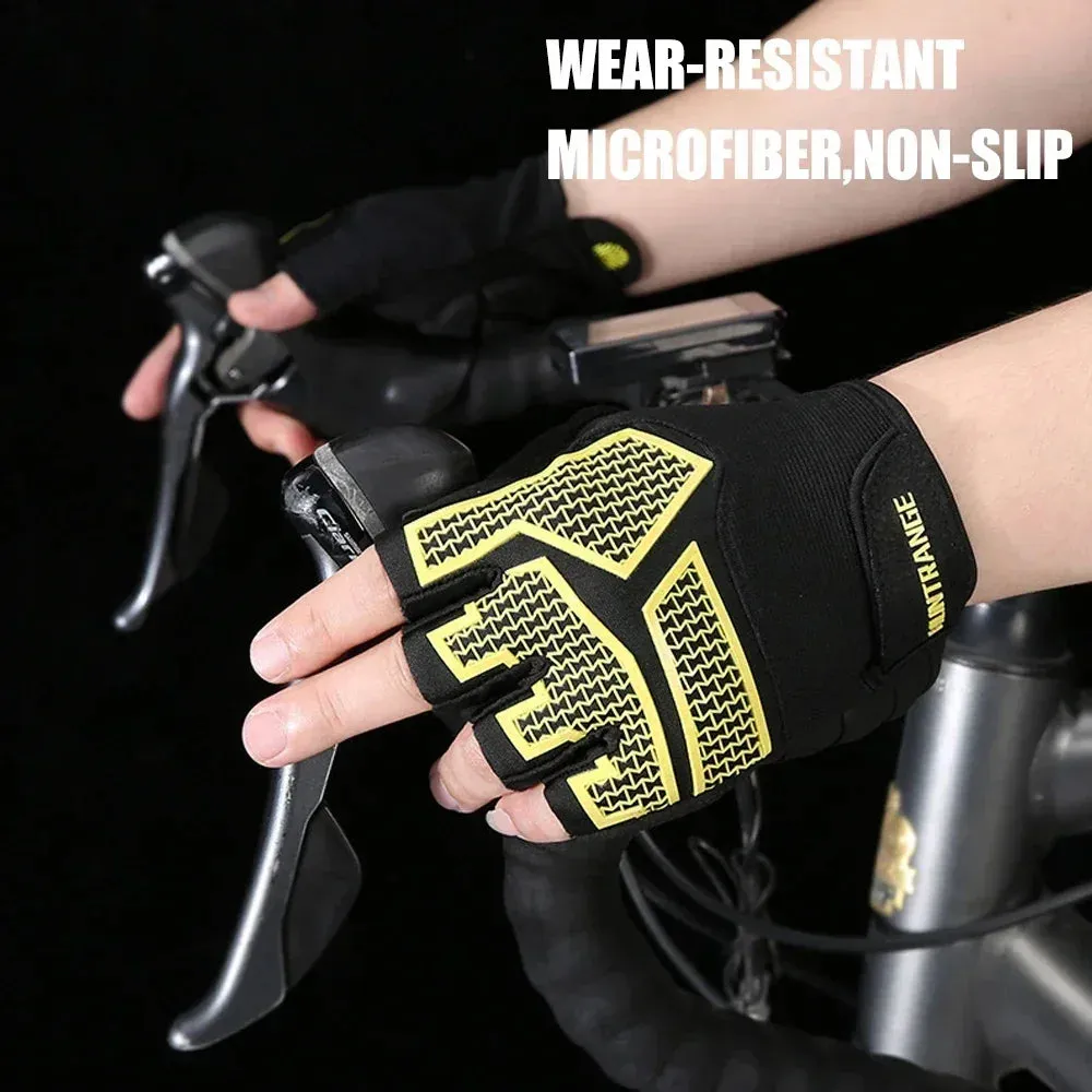 1 Pair Anti-slip Shock Absorption Half Finger Fitness Gloves for Weight Lifting