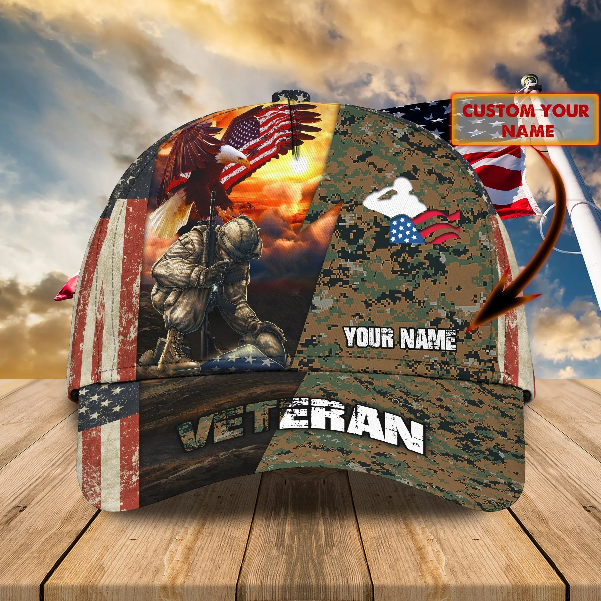 3D Classic Cap 10 Personalized Name Cap Veteran Namashops