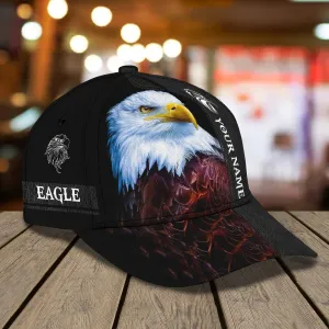 3D Classic Cap America Egagle Personalized Name Cap 01Namashops