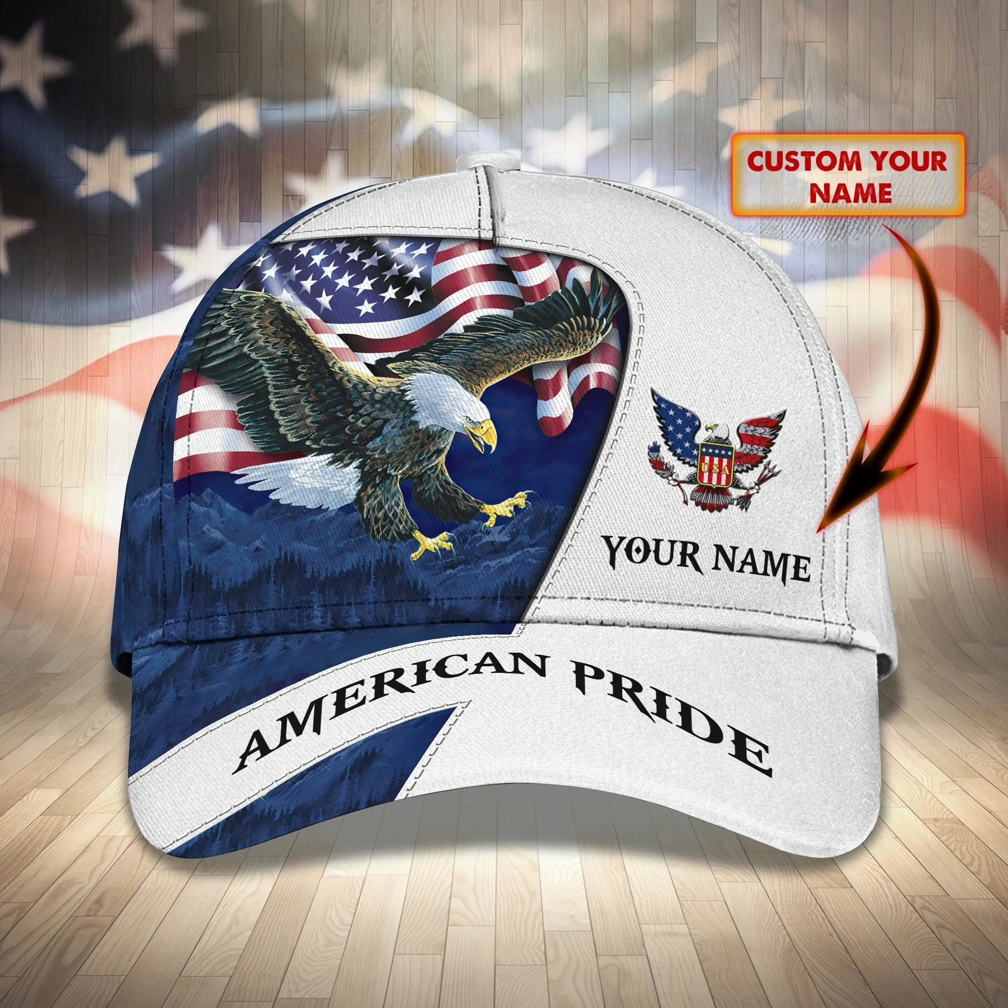 3D Classic Cap America Pride Personalized Name Cap Fuly Namashops