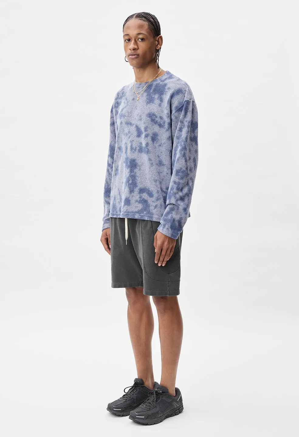 Block Terry Crewneck / Blue Ghost Dye
