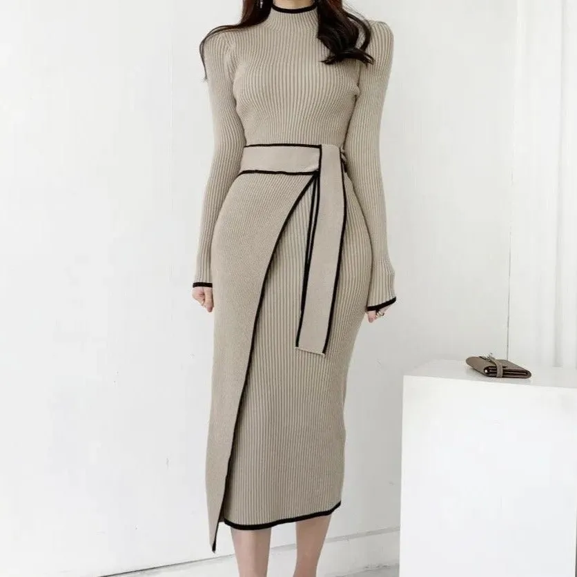 Crystal Knitted Dress with Coordinated belt