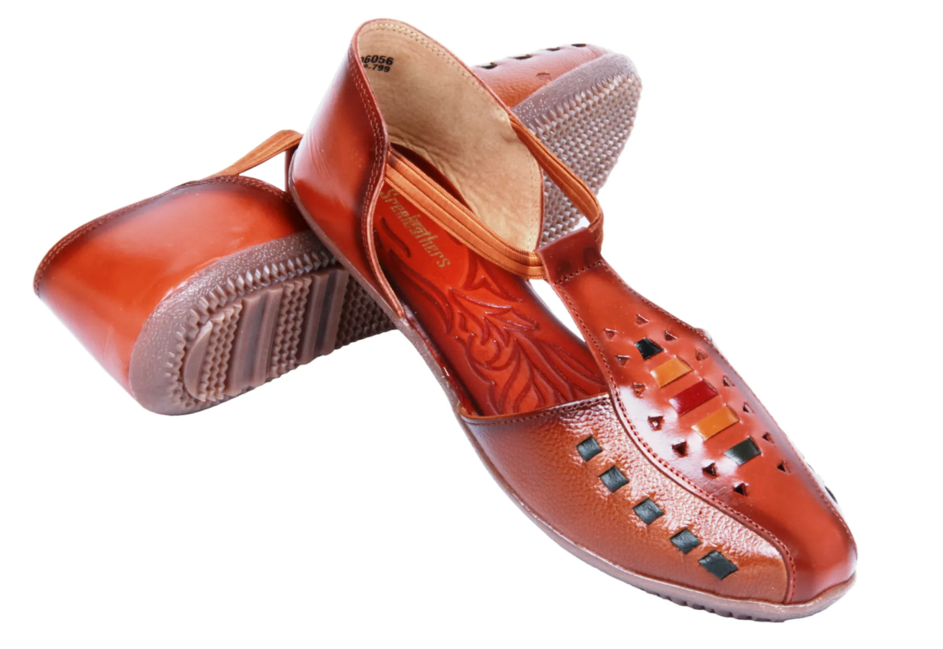LADIES FLAT LEATHER SANDAL 996056