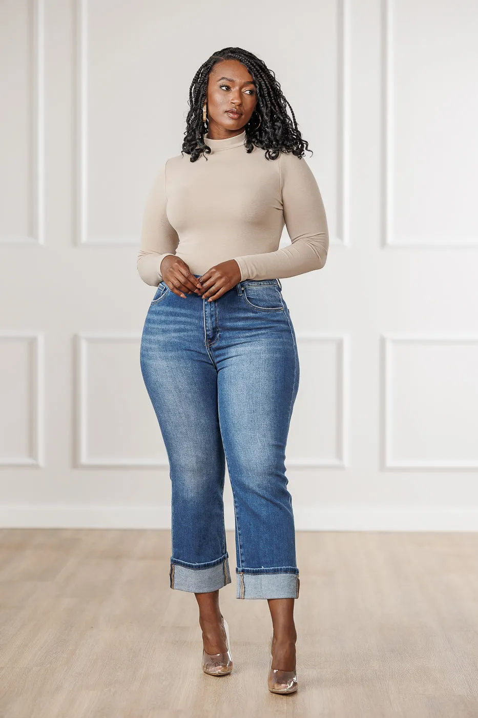 Luna Cuffed Straight Ankle Jeans