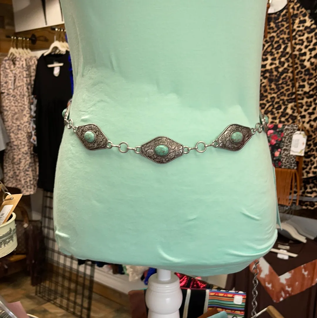 Metal Concho Chain Belt SW-12-B12491