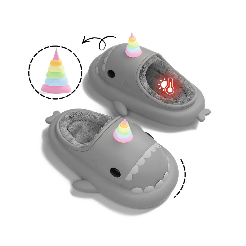 Sharkicks Basic - Winter Unicorn Heel-open Shark Slippers